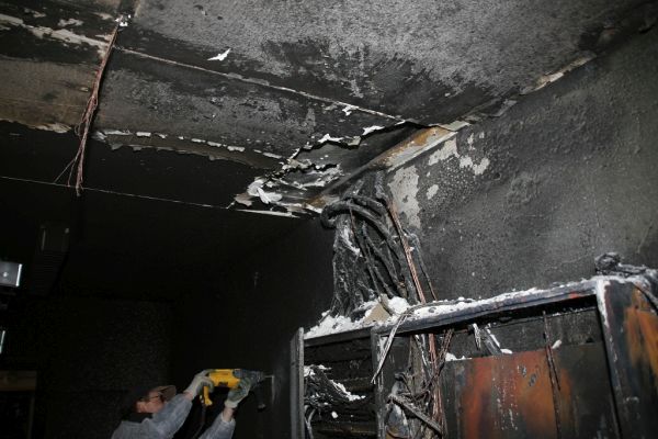 Stromkasten mit Brandschäden
